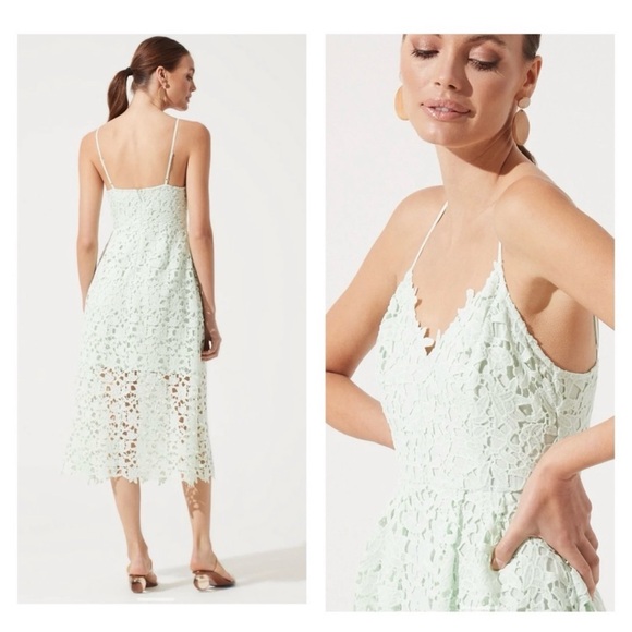 ASTR THE LABEL Revolve The Lace A Line
Cocktail Midi Dress Mint Green S - Picture 2 of 9